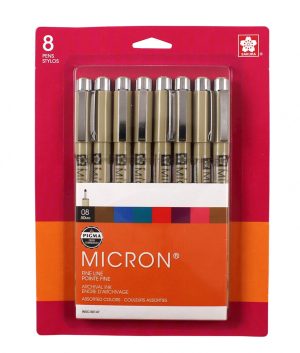 Sakura Pigma Micron 08 Pen Set Assorted Colors 8pk