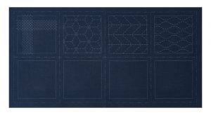 Cosmo Sashiko 100% Cotton Pre-printed Precut Cloth Set For Coasters - Blue