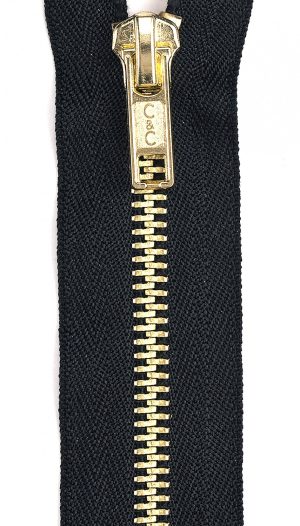 Brass Closed Fashion Zipper 9in Black
