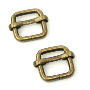 Two Slider Buckles 1/2 Antique"