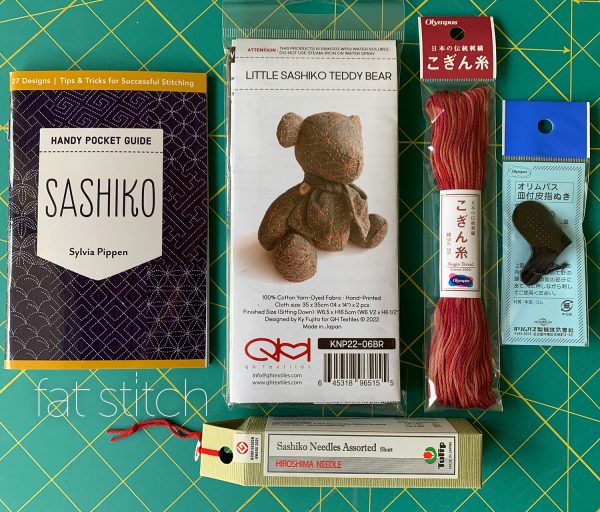 Sashiko teddy bear starter kit 2
